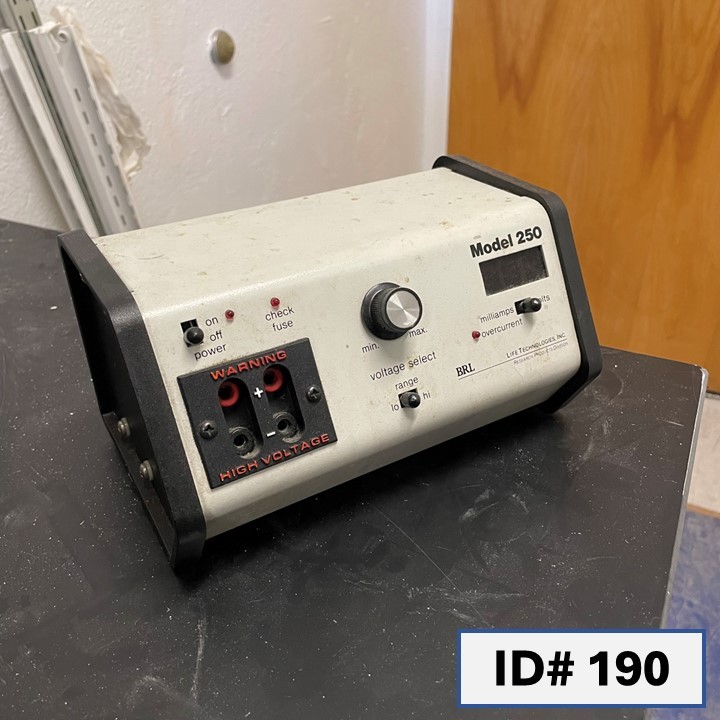 Electrophoresis power supply, BRL/Life Technologies 250 - ID# 190